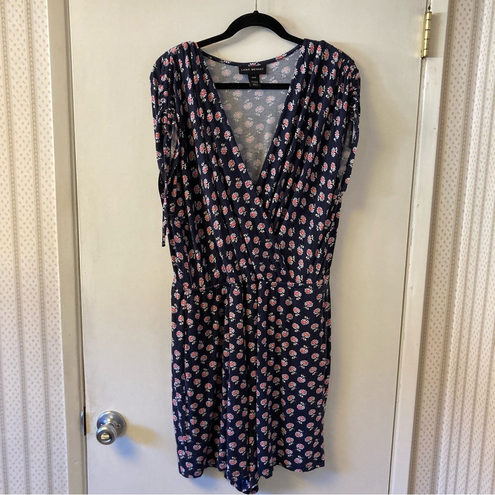 Lane byrant Black and Pink Floral Romper